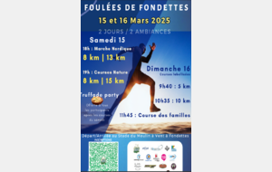 15 et 16/03/2025: LA FUN'DETTOISE  33èmes Foulées de FONDETTES